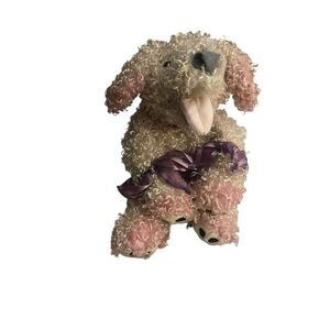 Jakks Pacific White Pink Fancy Nancy Frenchy Poodle Dog Plush Stuffed Animal Toy